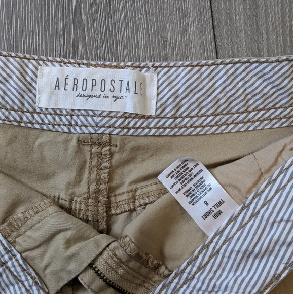 Aeropostale Khaki Midi Twill Shorts - Picture 3 of 5